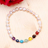 Chakra bracelet made of white pearls