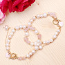 Rose quartz and white pearl bracelet