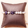 Amethyst and white pearl bracelet