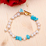 Howlit blue and white pearl bracelet