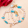 Howlit blue and white pearl bracelet