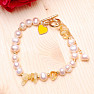 Citrine and white pearl bracelet