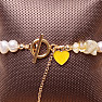 Citrine and white pearl bracelet