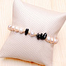 White pearl and obsidian bracelet