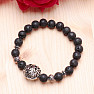 Lava stone bracelet with Tibetan style ornaments