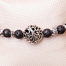 Lava stone bracelet with Tibetan style ornaments