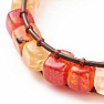 Agate orange braided bracelet made of bones