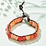 Agate orange braided bracelet made of bones