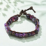 Agate purple braided bracelet made of bones