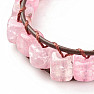 Agate pink braided bracelet made of bones