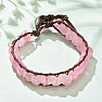 Agate pink braided bracelet made of bones