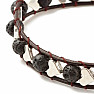 Lava stone with hearts knitted bracelet