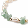 White pearl bracelet with aventurine and butterfly