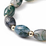 Agate moss bracelet made of ovals