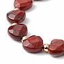 Jasper red bracelet made of cut hearts