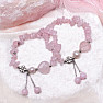 Rose quartz with pearl and heart chopped bracelet