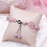 Rose quartz with pearl and heart chopped bracelet