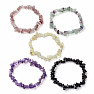 Set of five bracelets - amethyst, citrine, fluorite, obsidian and strawberry crystal