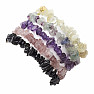 Set of five bracelets - amethyst, citrine, fluorite, obsidian and strawberry crystal