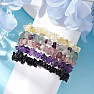 Set of five bracelets - amethyst, citrine, fluorite, obsidian and strawberry crystal