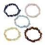 Set of five bracelets - aquamarine, lapis lazuli, citrine, rose quartz and tiger's eye