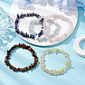 Set of five bracelets - aquamarine, lapis lazuli, citrine, rose quartz and tiger's eye