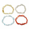 Set of four bracelets - aquamarine, moonstone, citrine and agate