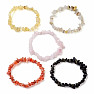 Set of five bracelets - citrine, sagenite, agate, rose quartz and obsidian