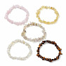 Set of five bracelets - citrine, moonstone, rose quartz, tiger's eye and sagenite