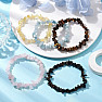 Set of five bracelets - aquamarine, citrine, rose quartz and tiger's eye