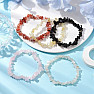 Set of five bracelets - citrine, moonstone, agate, rose quartz and obsidian