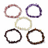 Set of five bracelets - amethyst, garnet, citrine, tiger's eye and strawberry crystal