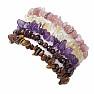 Set of five bracelets - amethyst, garnet, citrine, tiger's eye and strawberry crystal