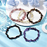 Set of five bracelets - amethyst, garnet, citrine, tiger's eye and strawberry crystal