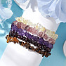 Set of five bracelets - amethyst, garnet, citrine, tiger's eye and strawberry crystal