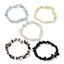 A set of five bracelets - aquamarine, moonstone, citrine, aquamarine, Smoky quartz and obsidian