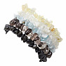 A set of five bracelets - aquamarine, moonstone, citrine, aquamarine, Smoky quartz and obsidian