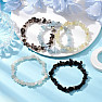 A set of five bracelets - aquamarine, moonstone, citrine, aquamarine, Smoky quartz and obsidian