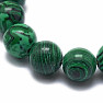 Malachite bracelet made of beads 10 mm