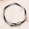 Trendy coiled stainless steel bracelet 21 cm