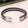 Men's leather bracelet combined with stainless steel