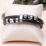 Men's double leather bracelet decorated with stainless steel