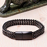 Wheat chain bracelet stainless steel black