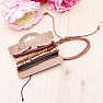 Set of five fashion imitation leather and wood bracelets