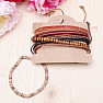 Set of five fashion imitation leather and wood bracelets