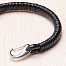 Men's black leather bracelet with stainless steel clasp