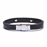 Men's bracelet Oval synthetic leather black