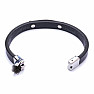 Men's bracelet Oval synthetic leather black