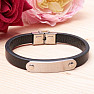 Men's bracelet Oval synthetic leather black