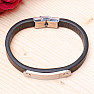 Men's bracelet Oval synthetic leather black